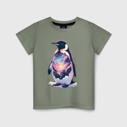 Пингвин с космосом – Детская футболка хлопок с принтом купить со скидкой в -20%