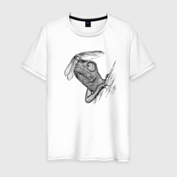 Хамелеон со стрекозой – Мужская футболка хлопок с принтом купить со скидкой в -20%