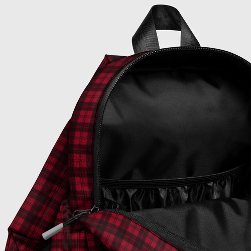 Детский рюкзак 3D с принтом Тёмно-красный в шотландском стиле, фото #4