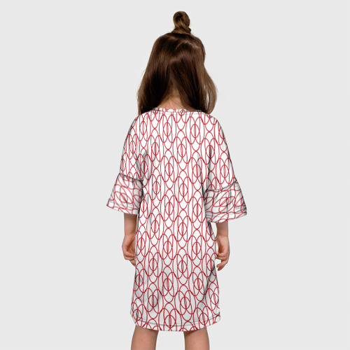 Детское платье 3D с принтом Узорные овалы, вид сзади #2