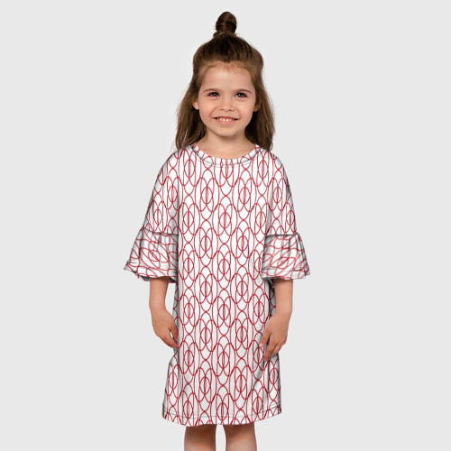 Детское платье 3D с принтом Узорные овалы, вид сбоку #3