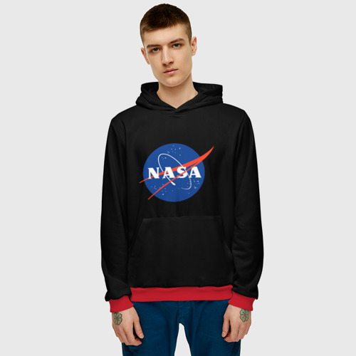 Мужская толстовка 3D NASA logo space, цвет красный - фото 3