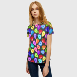 Женская футболка 3D Разноцветная клубника - фото 2
