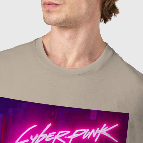 Мужская футболка хлопок Gamer Bart - cyberpunk, цвет миндальный - фото 6