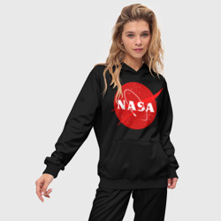 Женский костюм с толстовкой 3D NASA redlogo space usa - фото 2