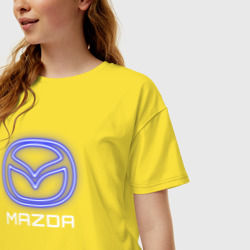 Женская футболка хлопок Oversize Mazda neon - фото 2