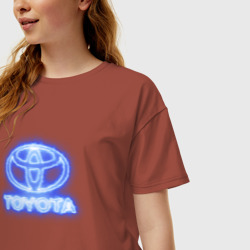 Женская футболка хлопок Oversize Toyota neon - фото 2