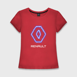 Женская футболка хлопок Slim Renault neon