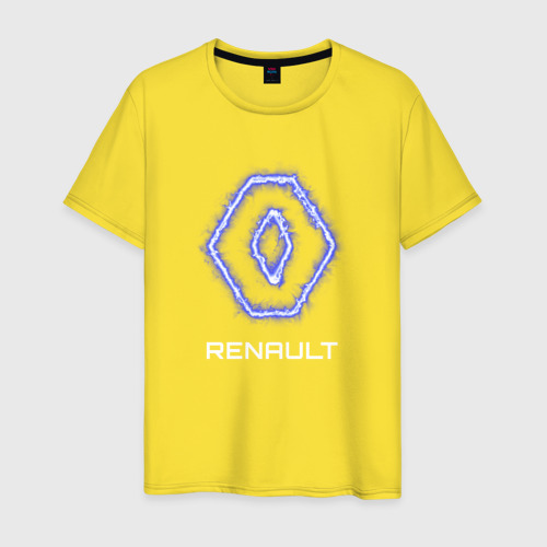Мужская футболка хлопок Renault neon, цвет желтый