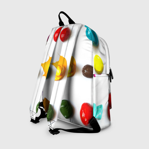 Рюкзак 3D с принтом Палитра красок на белом фоне, вид сзади #1
