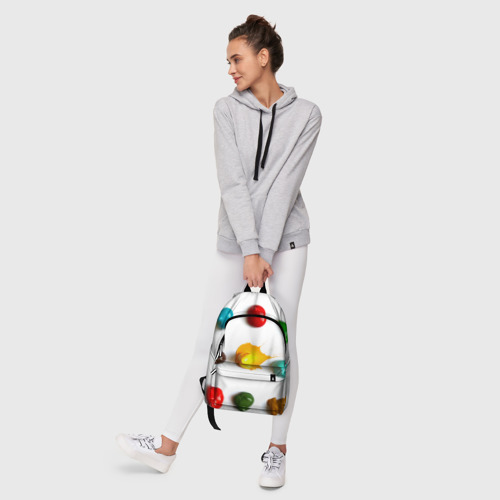 Рюкзак 3D с принтом Палитра красок на белом фоне, фото #6