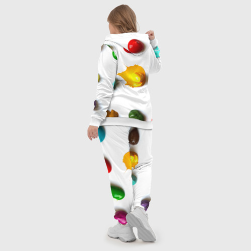Женский костюм 3D с принтом Палитра красок на белом фоне, вид сзади #2