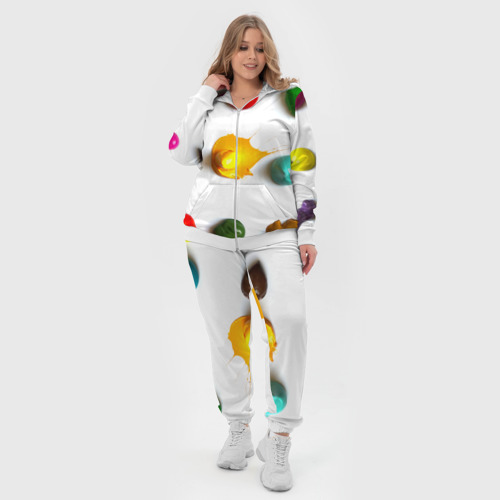Женский костюм 3D с принтом Палитра красок на белом фоне, вид сбоку #3