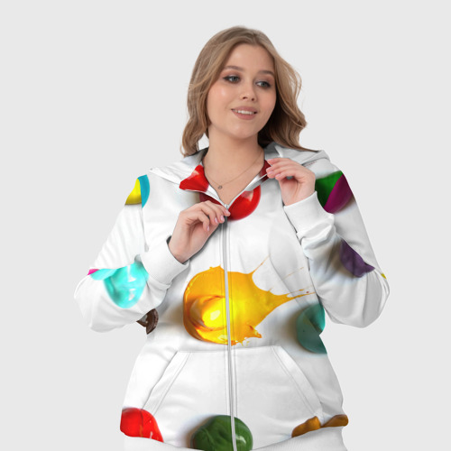 Женский костюм 3D с принтом Палитра красок на белом фоне, фото #4