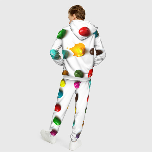 Мужской 3D костюм с принтом Палитра красок на белом фоне, вид сзади #2