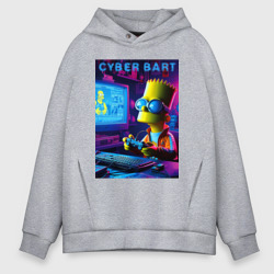 Мужское худи Oversize хлопок Cyber Bart is an avid gamer