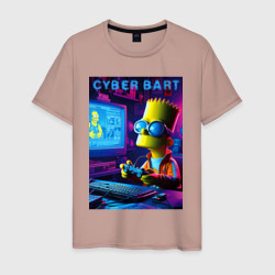 Мужская футболка хлопок Cyber Bart is an avid gamer