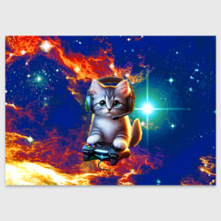 Поздравительная открытка Удивительный мир котёнка игромана
