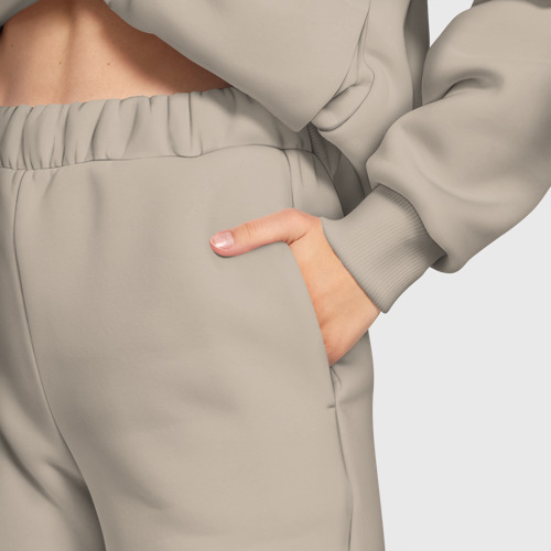 Женский костюм хлопок Oversize с принтом Офисные игры логотип, вид сбоку #3