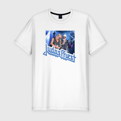Мужская футболка хлопок Slim с принтом Rob and Richi - Judas Priest, вид спереди #2