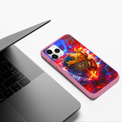 Чехол для iPhone 11 Pro Max матовый Invincible shield - Jadas Priest, цвет малиновый - фото 5