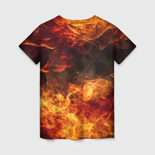 Женская футболка 3D с принтом Fire - Judas Priest, вид сзади #1