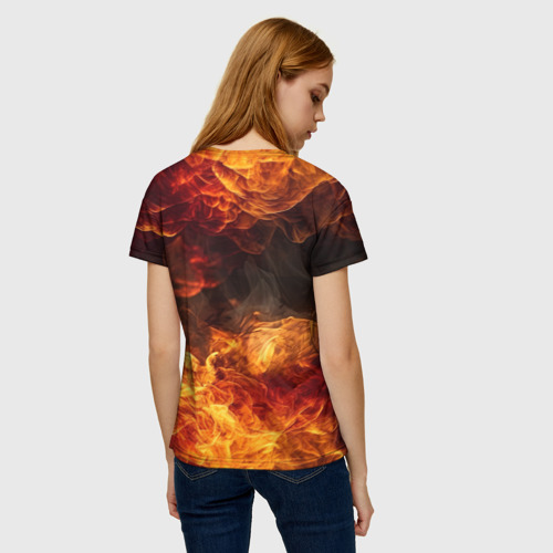 Женская футболка 3D с принтом Fire - Judas Priest, вид сзади #2