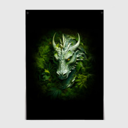 Постер Зеленый древесный дракон в зарослях
