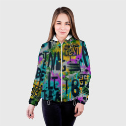 Женская куртка 3D Загадочный абстрактный текст на ярком фоне  - фото 2