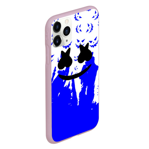 Чехол для iPhone 11 Pro матовый с принтом Marshmello dj blue pattern music band, вид сбоку #3