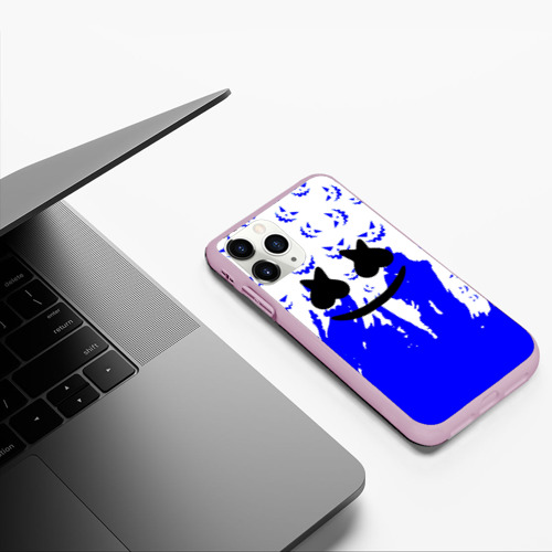 Чехол для iPhone 11 Pro матовый с принтом Marshmello dj blue pattern music band, фото #5