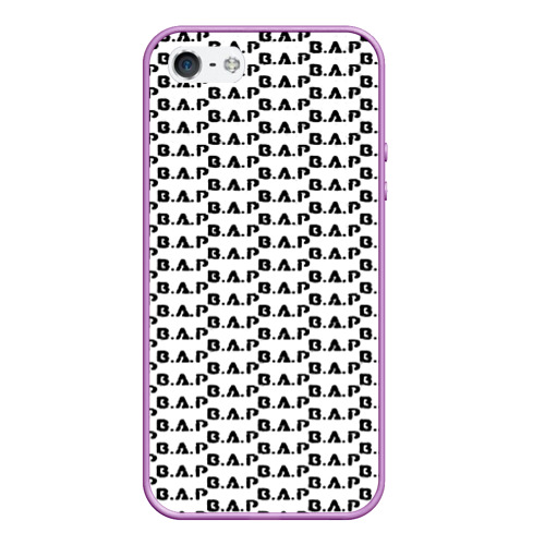 Чехол для iPhone 5/5S матовый BAP kpop steel pattern, цвет сиреневый