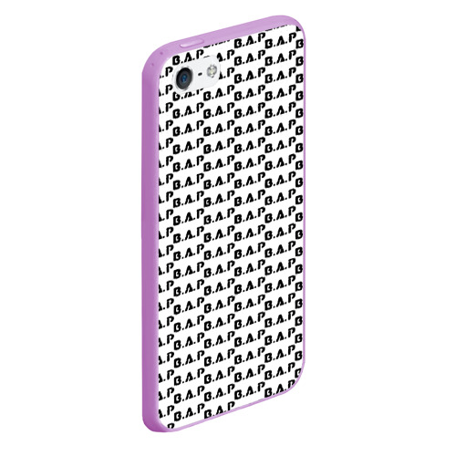 Чехол для iPhone 5/5S матовый BAP kpop steel pattern, цвет сиреневый - фото 3