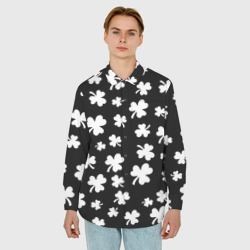 Мужская рубашка oversize 3D Black clover pattern anime - фото 2