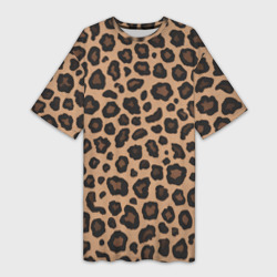 Гепардовые пятнышки – Платье-футболка 3D с принтом купить
