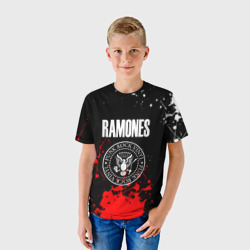 Детская футболка 3D Ramones краски метал группа - фото 2
