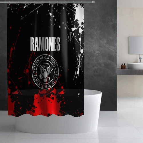 Штора 3D для ванной Ramones краски метал группа - фото 3