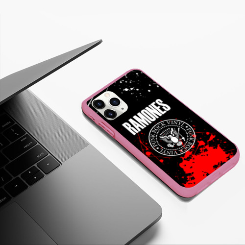 Чехол для iPhone 11 Pro Max матовый с принтом Ramones краски метал группа, фото #5