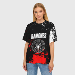 Женская футболка oversize 3D Ramones краски метал группа - фото 2
