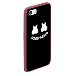 Чехол для iPhone 5/5S матовый Маршмеллоу белое лого - фото 2
