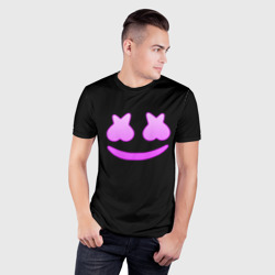 Мужская футболка 3D Slim Маршмеллоу розовый градиент лого - фото 2