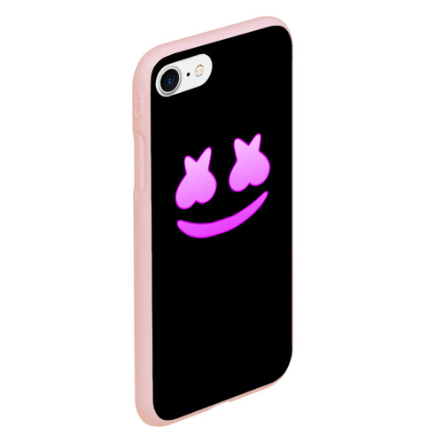 Чехол для iPhone 7/8 матовый с принтом Маршмеллоу розовый градиент лого, вид сбоку #3