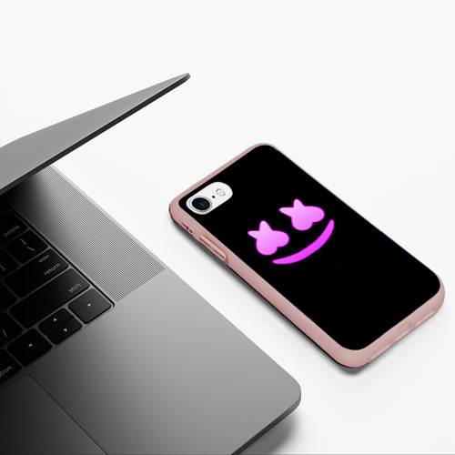 Чехол для iPhone 7/8 матовый с принтом Маршмеллоу розовый градиент лого, фото #5