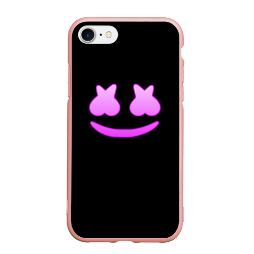 Чехол для iPhone 7/8 матовый с принтом Маршмеллоу розовый градиент лого, вид спереди #2