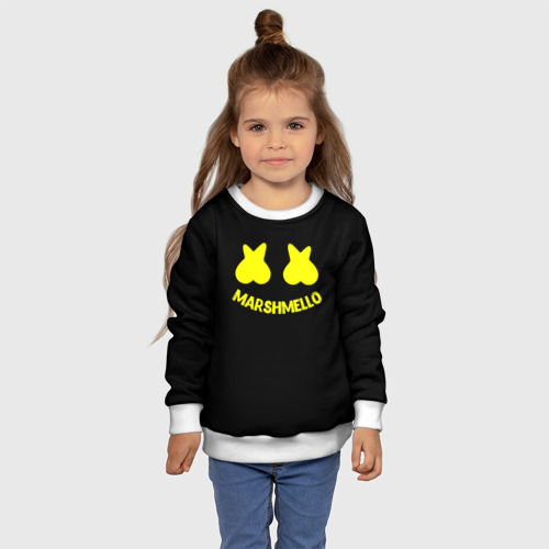 Детский свитшот 3D с принтом Christopher Comstock yellow logo, фото #4