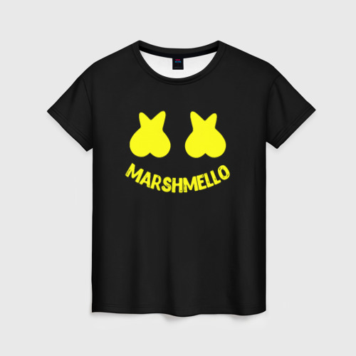 Женская футболка 3D с принтом Christopher Comstock yellow logo, вид спереди #2