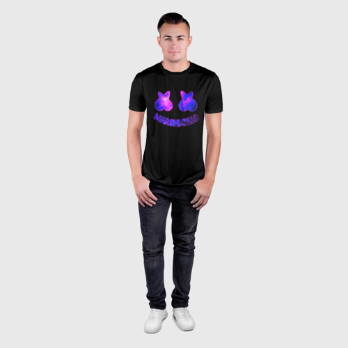 Мужская футболка 3D Slim Маршмелло клубная музыка, цвет 3D печать - фото 4