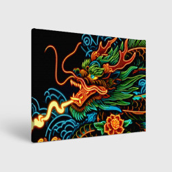 Холст прямоугольный Japanese neon dragon - irezumi