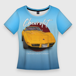 Женская футболка 3D Slim Американский маслкар Chevrolet Corvette
