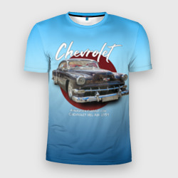 Мужская футболка 3D Slim Американский классический автомобиль Chevrolet Bel Air 1954 года